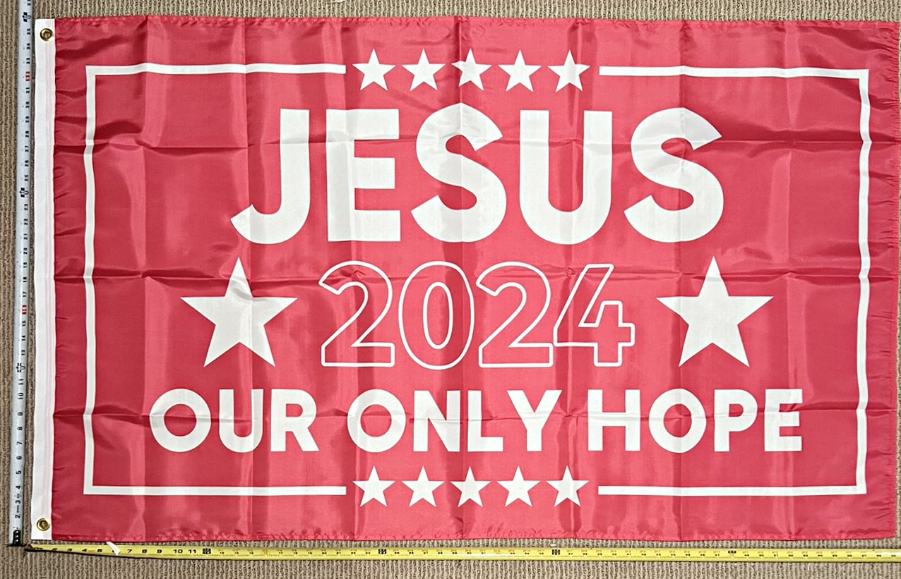 Jesus Flag 2024 Dorm Love Religion Christians God Saves Sign 3x5'