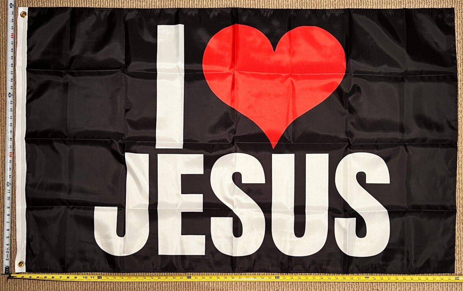 Jesus Flag BH Lord Love Religion Christian God USA Poster Sign 3x5ft