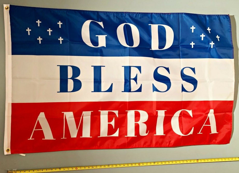 Jesus Flag In God We Trust God Bless America Sign 3x5ft