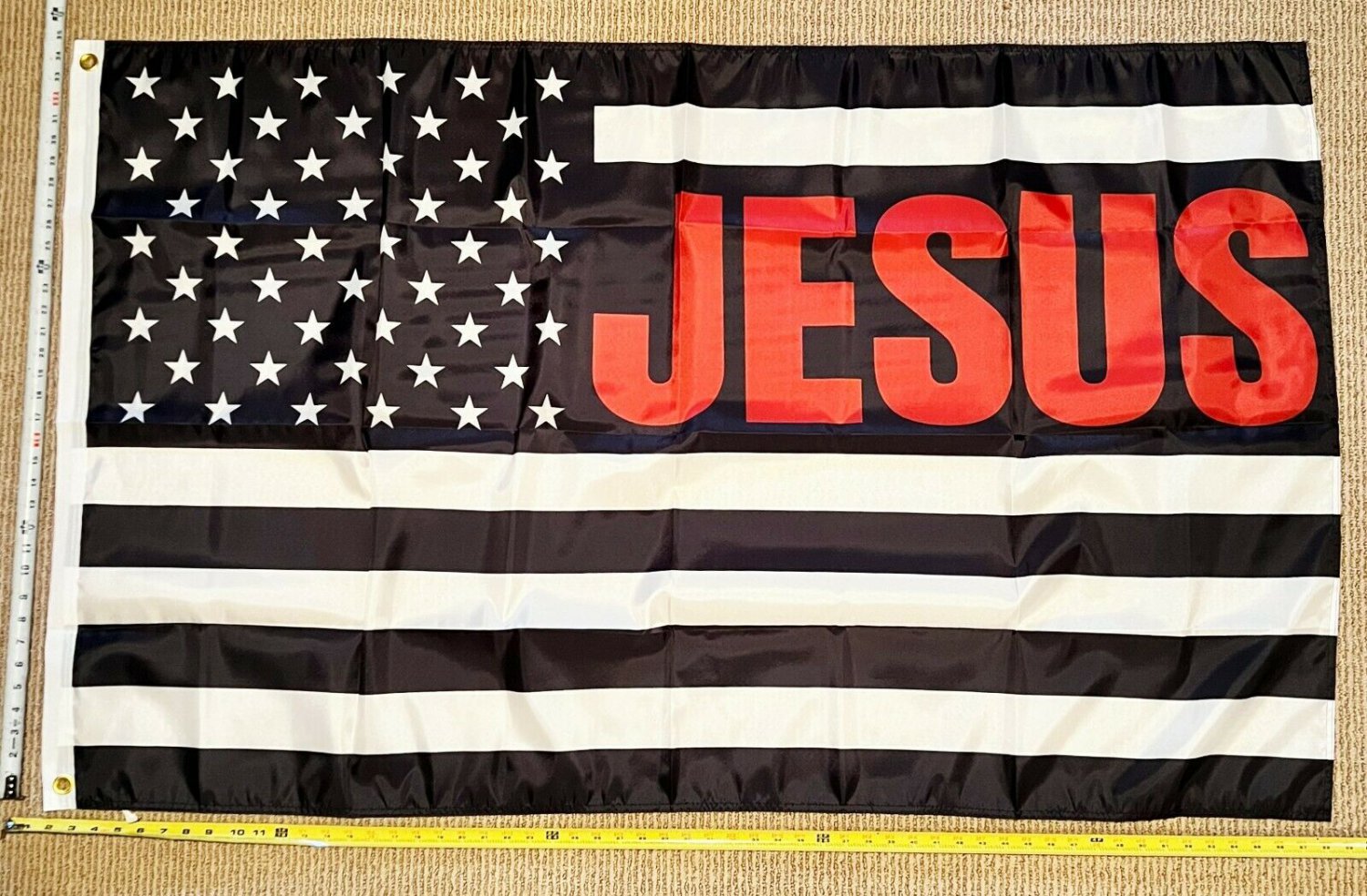 Jesus Flag Jesus RF Faith In God We Trust White Hope Sign USA 3x5'