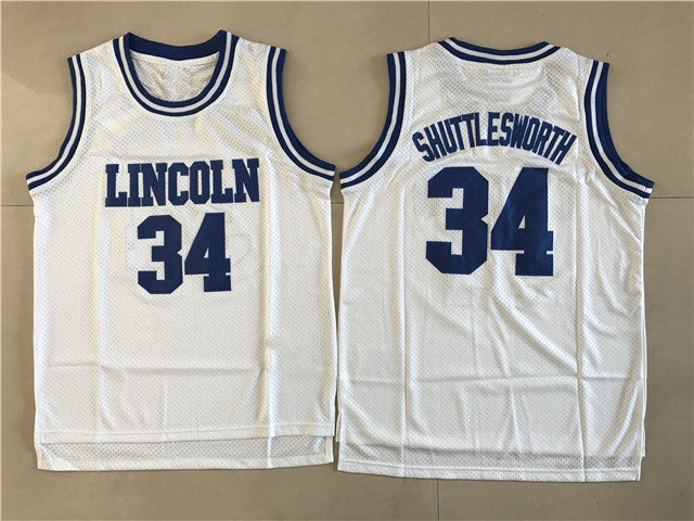 Jesus Shuttlesworth #34 Lincoln Basketball Jersey White