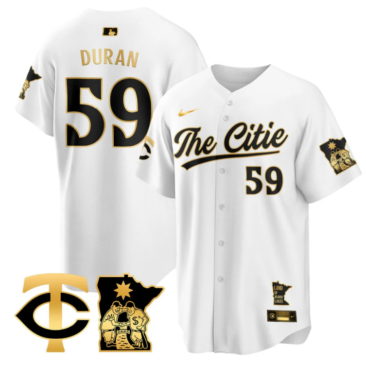 Jhoan Duran Jersey #59 Minnesota Twins 2025 City Connect Concept Stitched White Gold