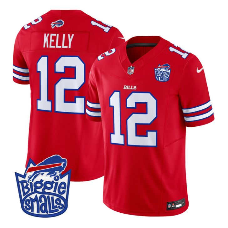 Jim Kelly Jersey #12 Biggie Smalls Patch Vapor Limited Stitched