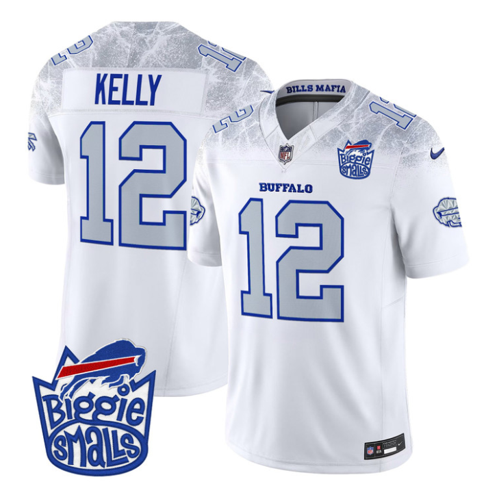 Jim Kelly Jersey #12 Biggie Smalls Patch Vapor Limited Stitched