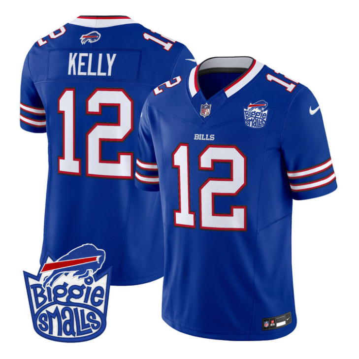 Jim Kelly Jersey #12 Biggie Smalls Patch Vapor Limited Stitched