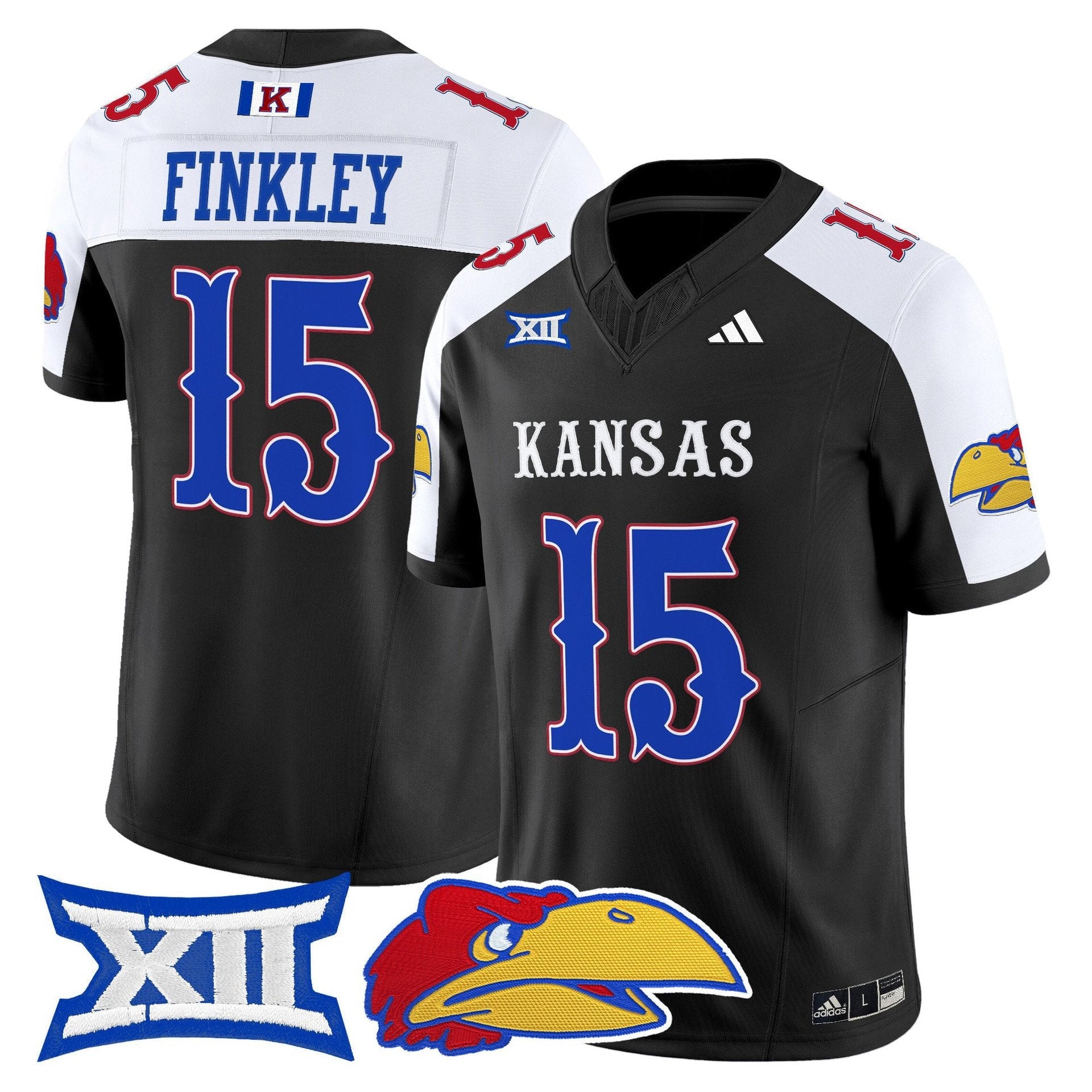Justice Finkley Jersey #15 Kansas Jayhawks 2025 Vapor Limited Stitched Black Alter