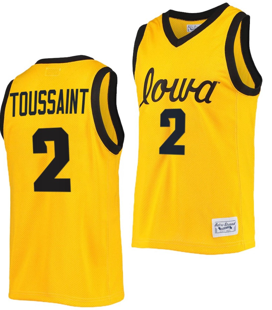 Joe Toussaint Jersey Iowa Hawkeyes College Basketball Classic Gold #2