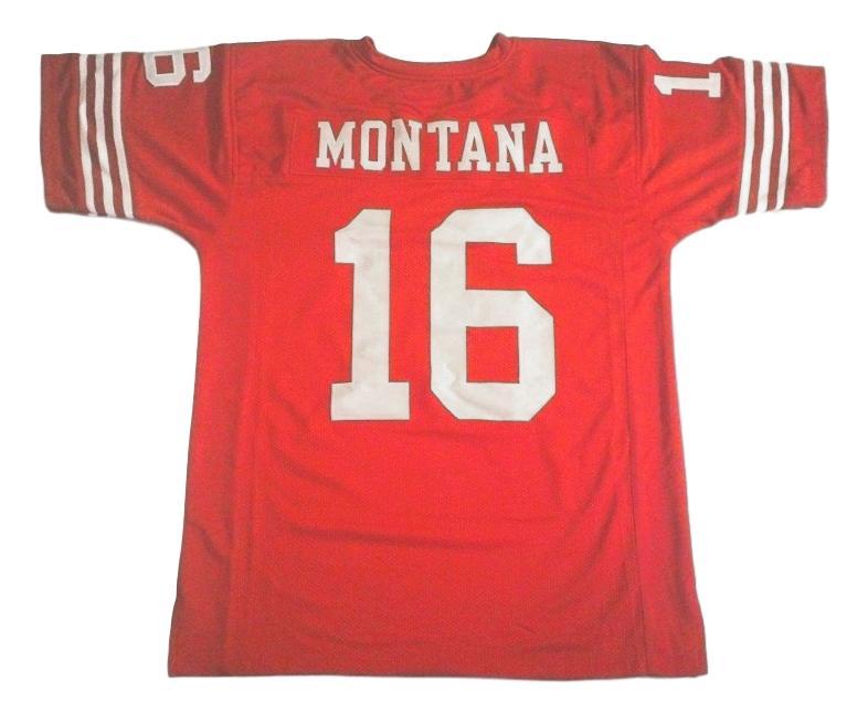 Joe Montana #16 CUSTOM STITCHED Unsigned Football Jersey Red