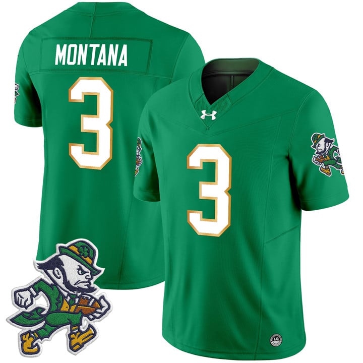 Joe Montana Jersey #3 Notre Dame 2025 Gridiron Leprechaun Edition Green