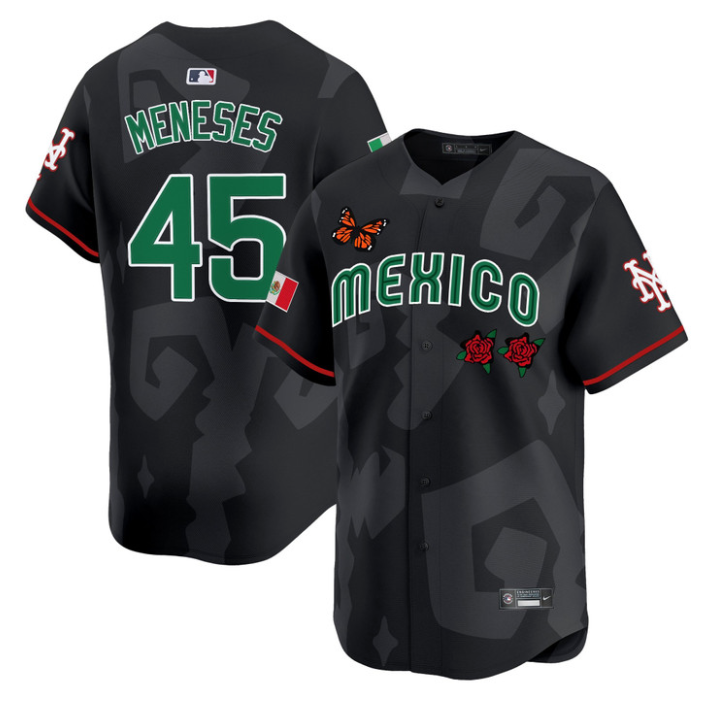 Joey Meneses Jersey #45 Mexican Heritage 2025 Sentrock Vapor Limited Stitched Black