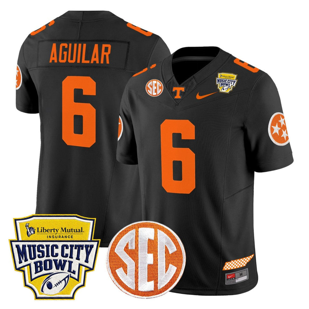 Joey Aguilar Jersey #6 Tennessee Vols 2025 Music City Bowl Stitched