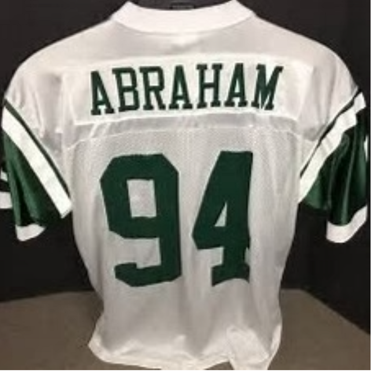 John Abraham Jersey New York Jets Custom Throwback Football White