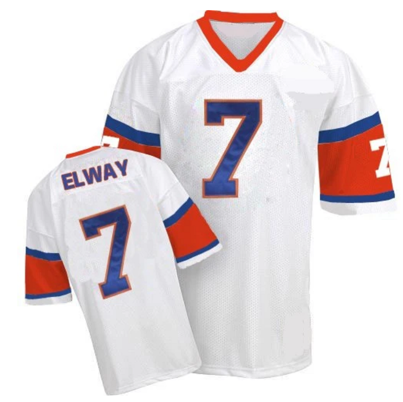 John Elway Jersey Denver Broncos Custom Throwback Football White