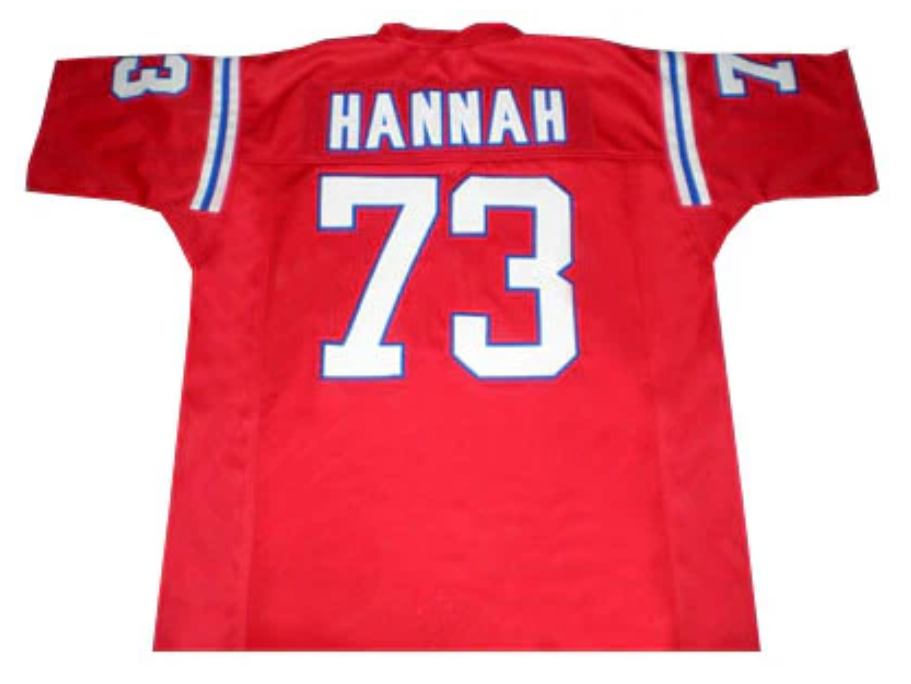 John Hannah Jersey New England Patriots Custom Throwback Football Red