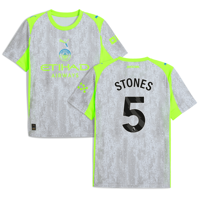 John Stone 5 Manchester City 2025-26 Third Men Jersey – Gray