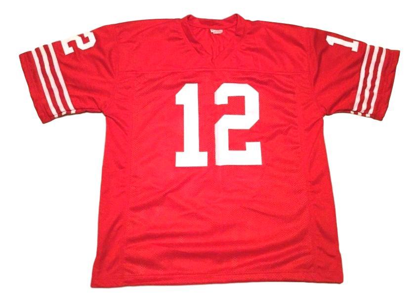 John Brodie CUSTOM STITCHED Unsigned Football Jersey Red