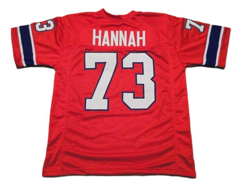 John Hannah CUSTOM STITCHED Unsigned Football Jersey Red