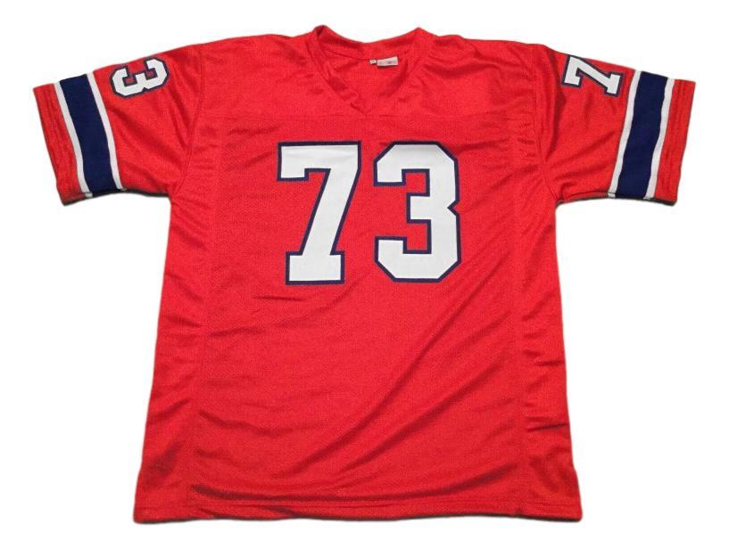 John Hannah CUSTOM STITCHED Unsigned Football Jersey Red