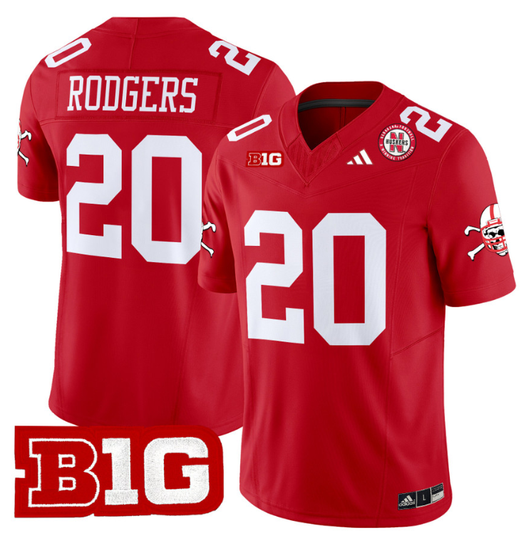 Johnny Rodgers Jersey #20 Nebraska Cornhuskers 2024 Vapor V2 Football Red