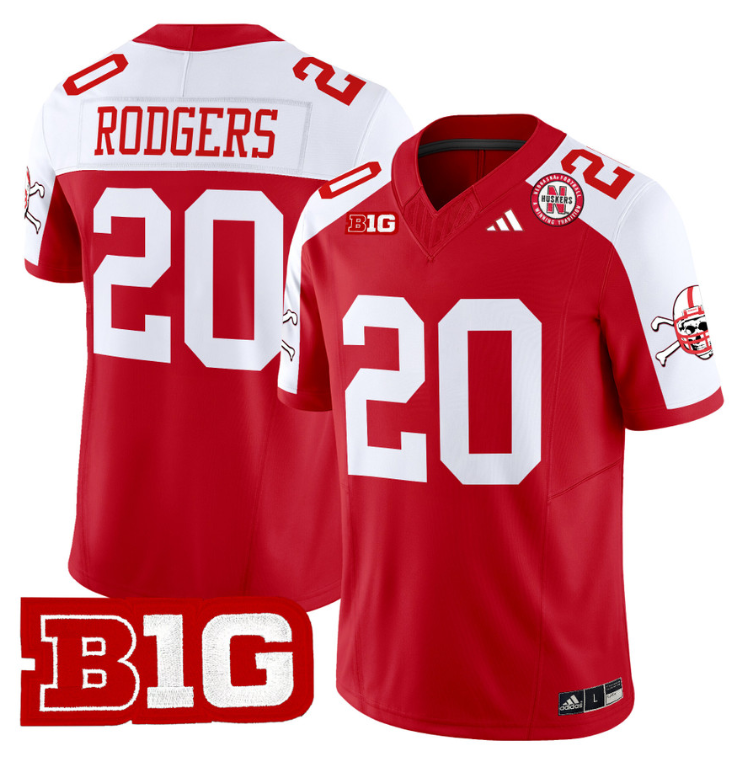 Johnny Rodgers Jersey #20 Nebraska Cornhuskers 2024 Vapor V2 Football Red Alternate