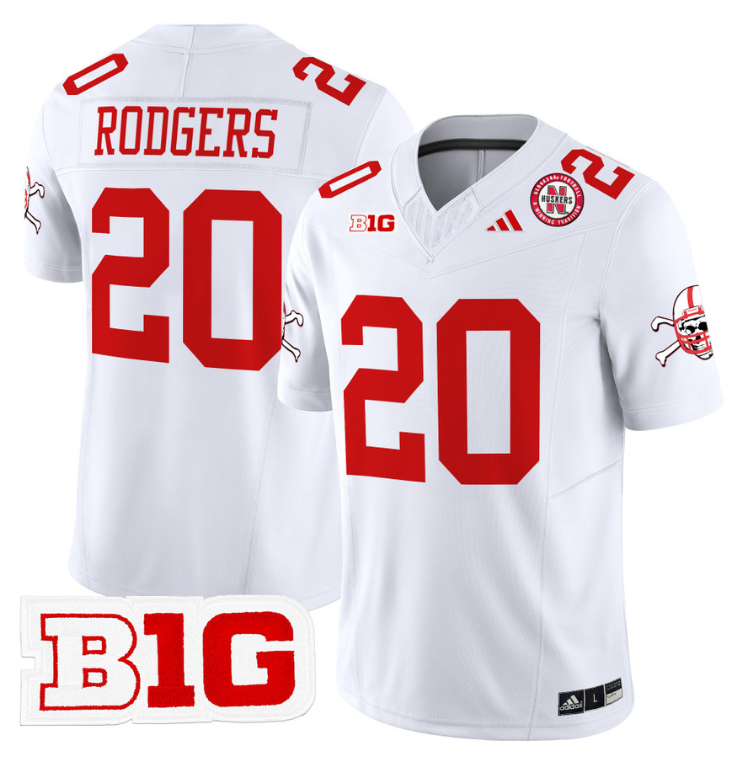 Johnny Rodgers Jersey #20 Nebraska Cornhuskers 2024 Vapor V2 Football White