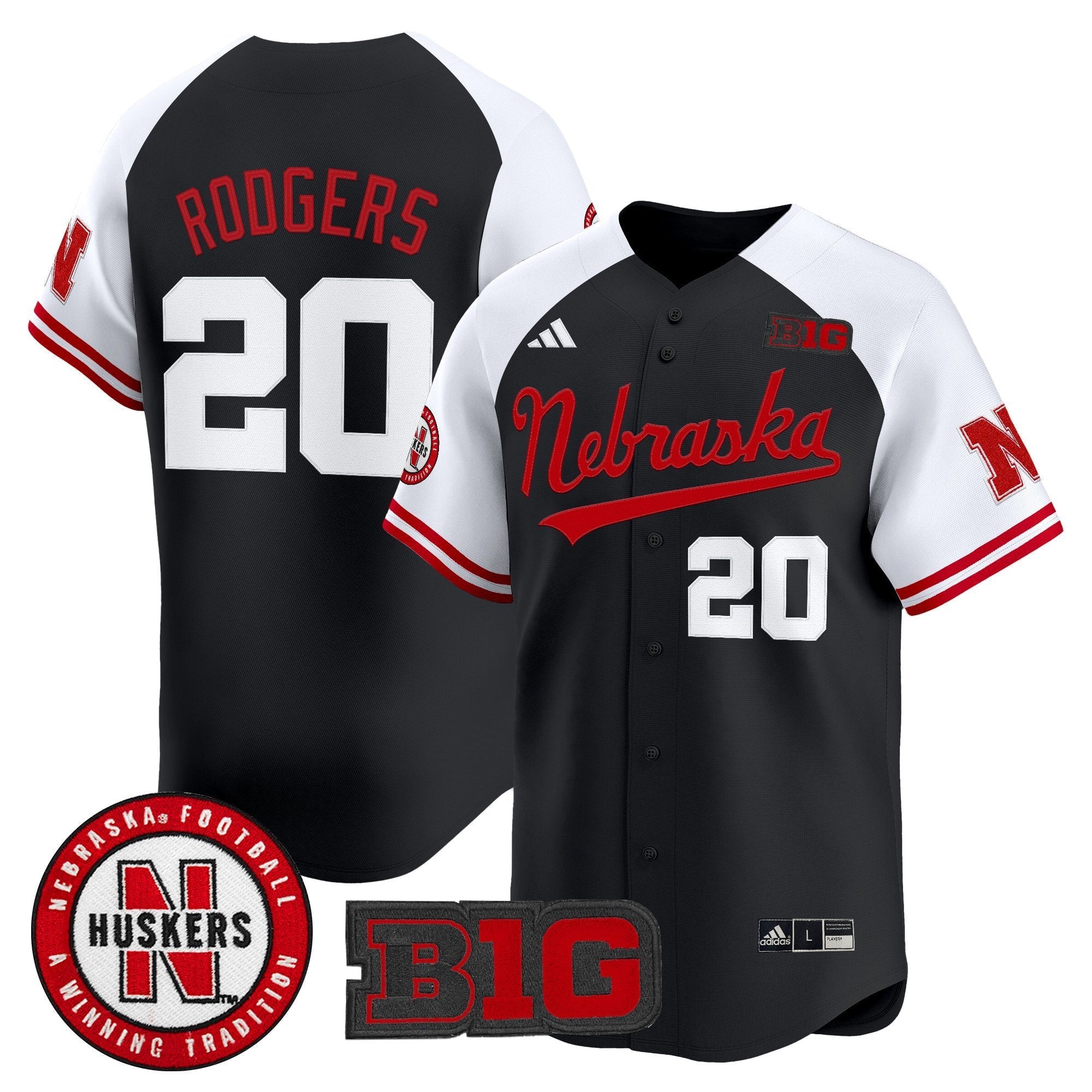 Johnny Rodgers Jersey #20 Nebraska Cornhuskers 2025 Vapor Baseball Scarlet