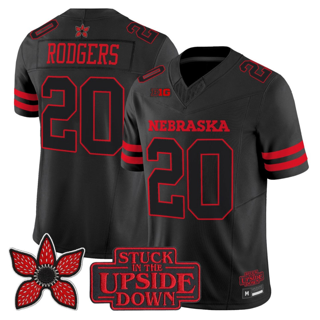 Johnny Rodgers Jersey #20 Nebraska Cornhuskers Stranger Things Edition Stitched