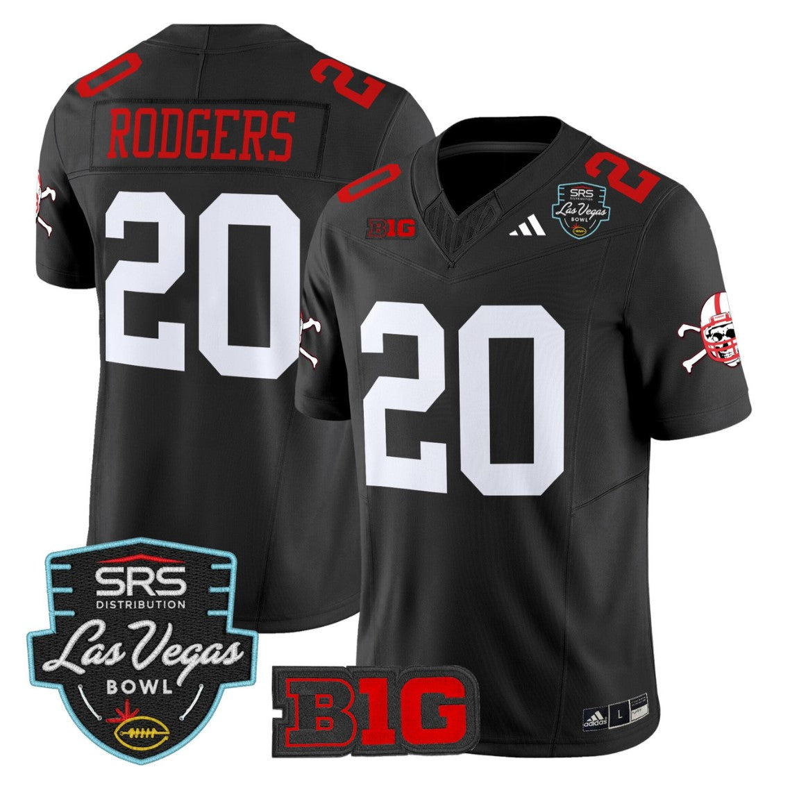 Johnny Rodgers Jersey #20 Nebraska Cornhuskers 2025 Las Vegas Bowl Stitched