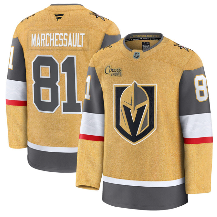 Jonathan Marchessault Jersey #81 Vegas Golden Knights Premium Stitched Gold