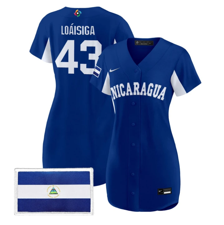 Jonathan Loáisiga Jersey #43 Nicaragua 2026 World Baseball Dress Stitched