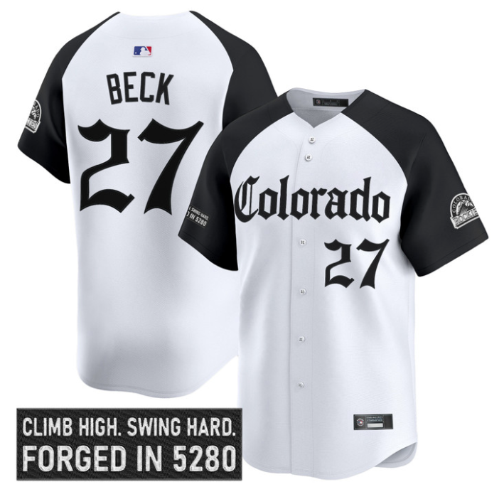 Jordan Beck Jersey #27 Colorado Rockies Gothic Mile High Shadows Edition