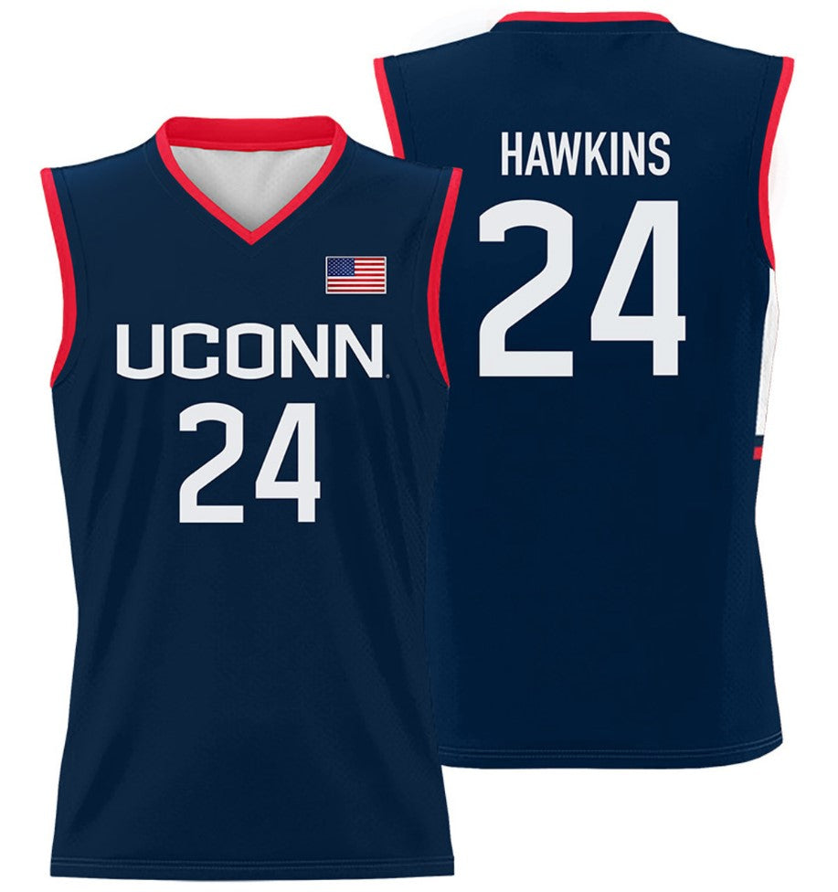 Jordan Hawkins Jersey UConn Huskies College Basketball No Name Navy #24