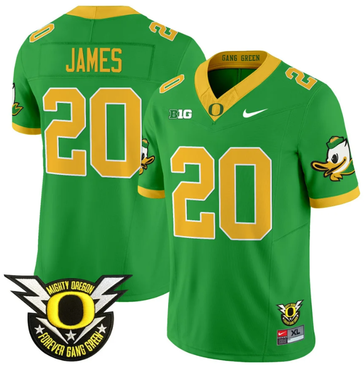 Jordan James Jersey #20 Oregon Duck Forever Gang Green Football Green