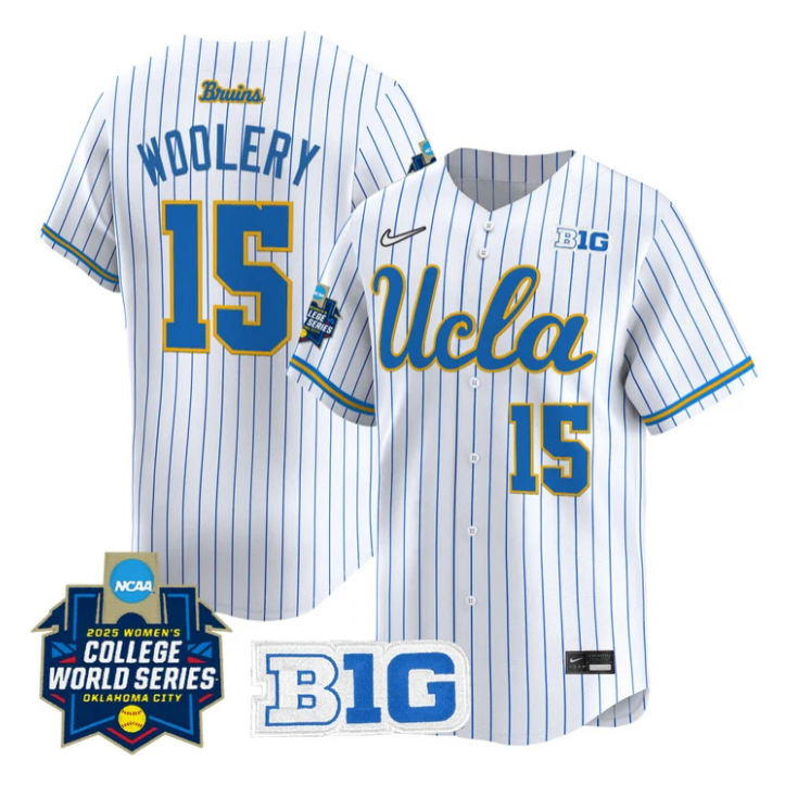 Jordan Woolery Jersey #15 UCLA Bruins Softball 2025 World Series Stitched White