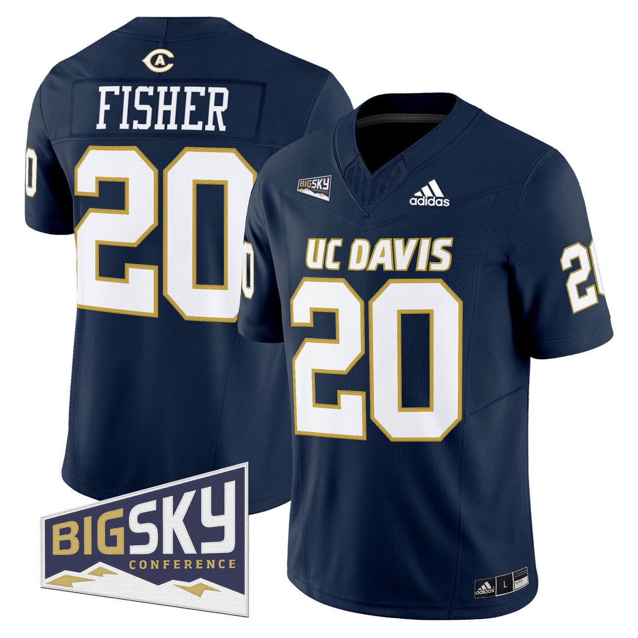 Jordan Fisher Jersey #20 UC Davis Aggies 2025 Lake Tahoe Patch Stitched