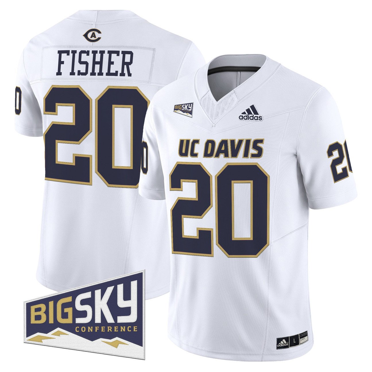 Jordan Fisher Jersey #20 UC Davis Aggies 2025 Lake Tahoe Patch Stitched