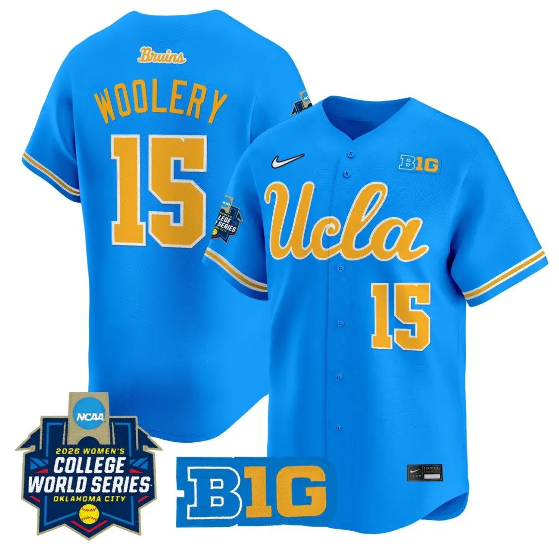 Jordan Woolery Jersey #15 UCLA Bruins Softball 2026 World Series Stitched