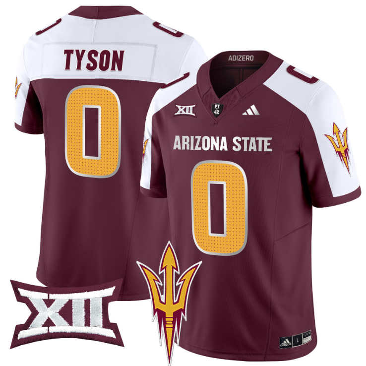 Jordyn Tyson Jersey #0 Arizona State Sun Devils 2024 Vapor Limited Maroon Alternate