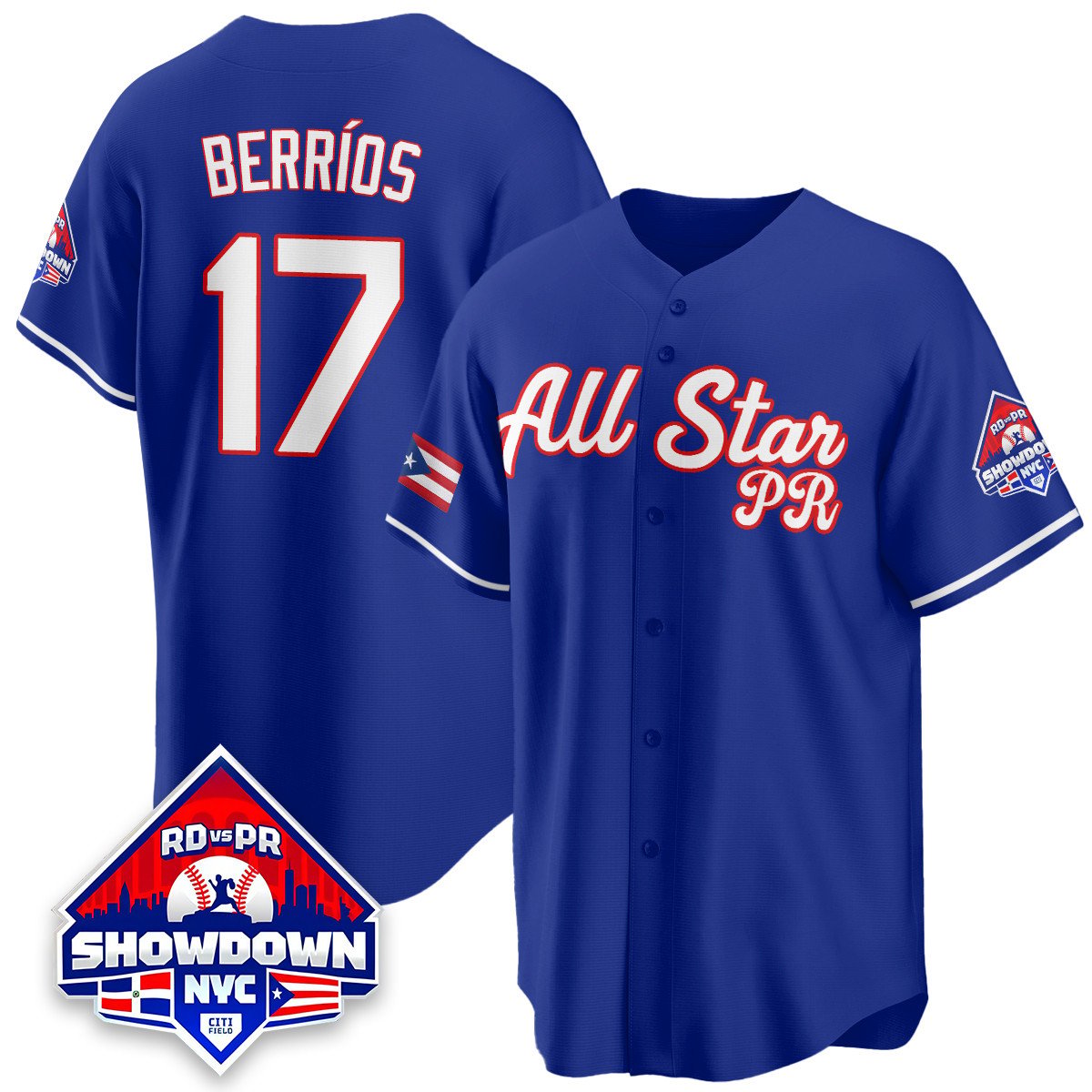 José Berríos Jersey #17 Puerto Rican Baseball All-Star 2025 Stitched Blue