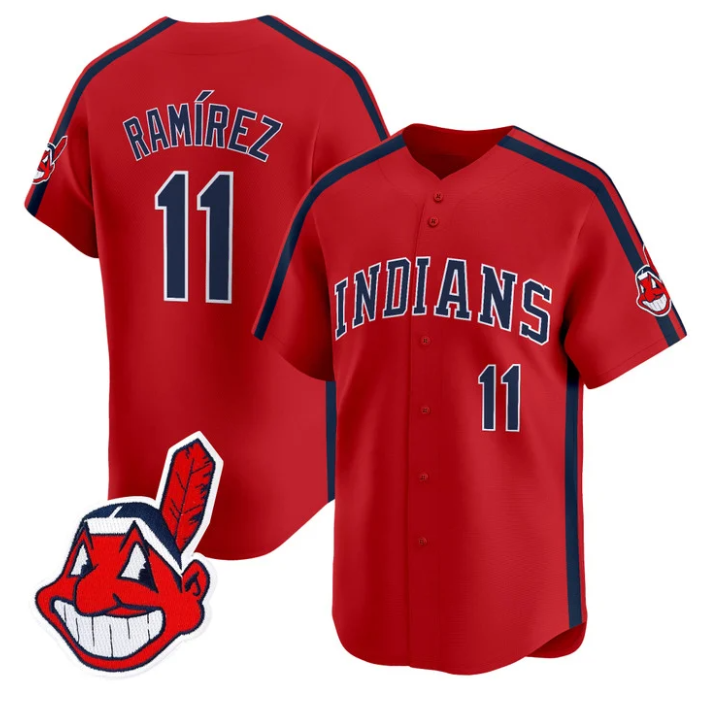 José Ramírez Jersey #11 Cleveland Indians Ricky Wild Thing Vaughn Stitched Red