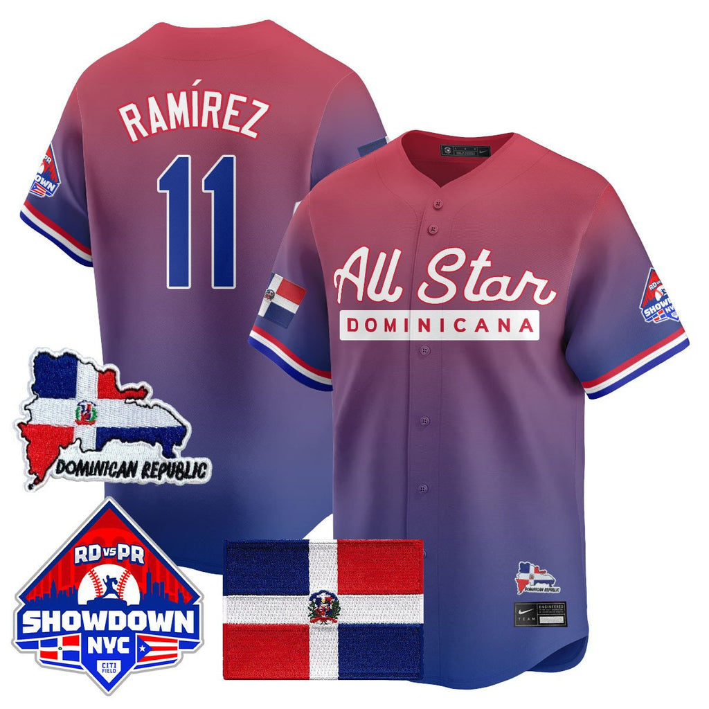 José Ramírez Jersey #11 Dominican Republic Baseball All-Star 2025 Red Limited