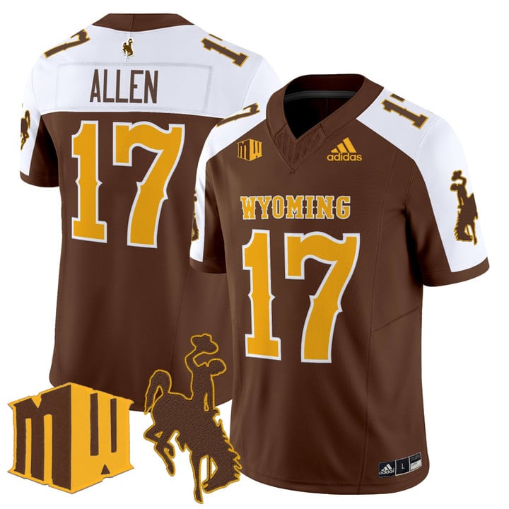 Josh Allen Jersey #17 Wyoming Cowboys 2025 Vapor Limited Stitched Brown Alter