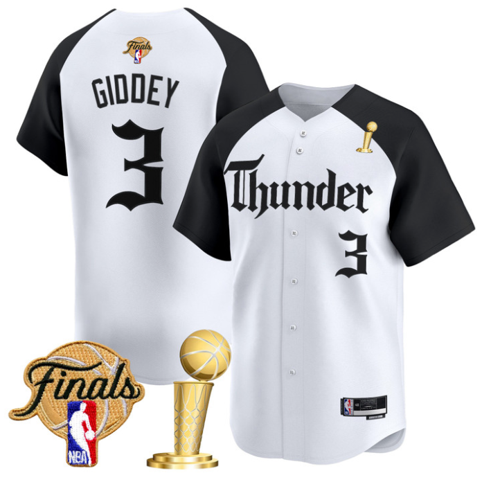 Luguentz Dort Jersey #5 Oklahoma City Thunder Gothic Storm 2025 Champions White