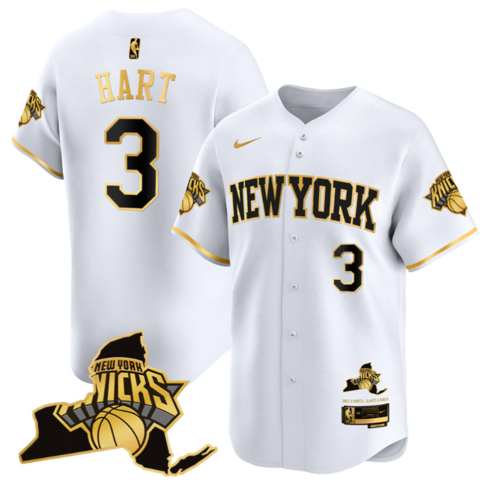 Josh Hart Jersey #3 New York Knicks Vapor Baseball Stitched White Gold