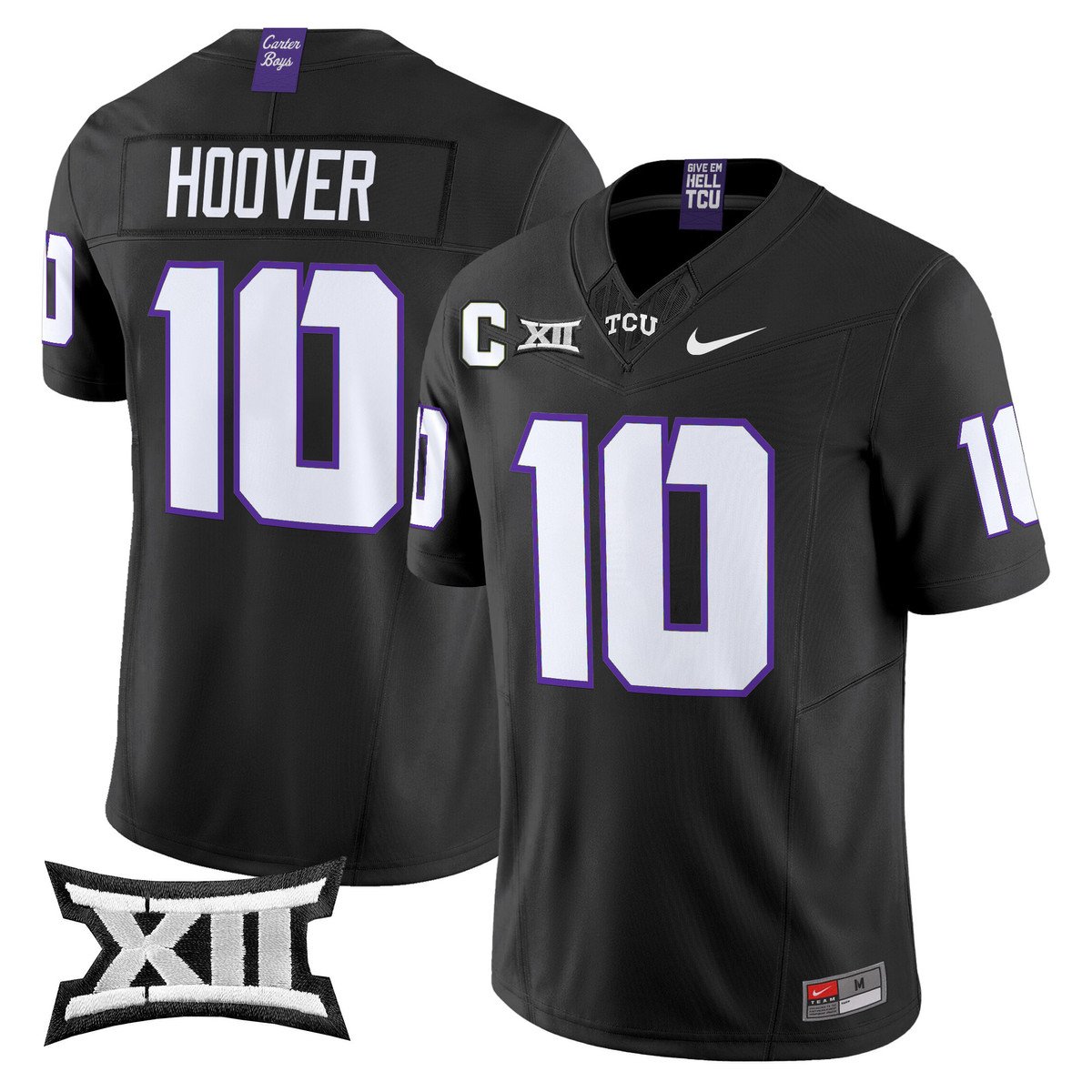Josh Hoover Jersey #10 TCU Horned Frogs 2025 Vapor Limited Stitched Black