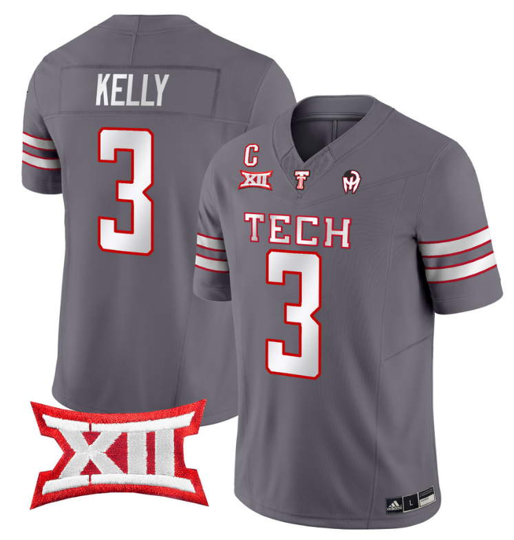 Josh Kelly Jersey #3 Texas Tech Red Raiders Vapor Limited Football Grey
