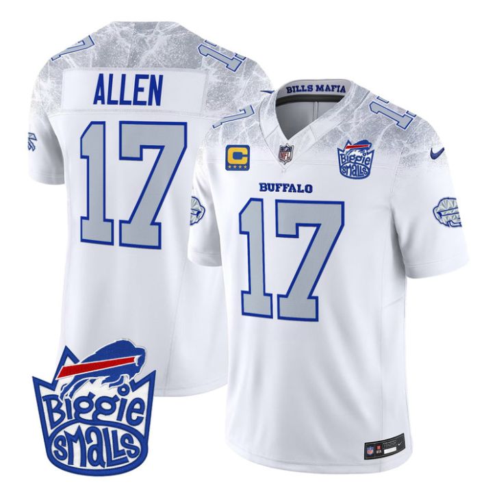 Josh Allen Jersey #17 Biggie Smalls Patch Vapor Limited Stitched