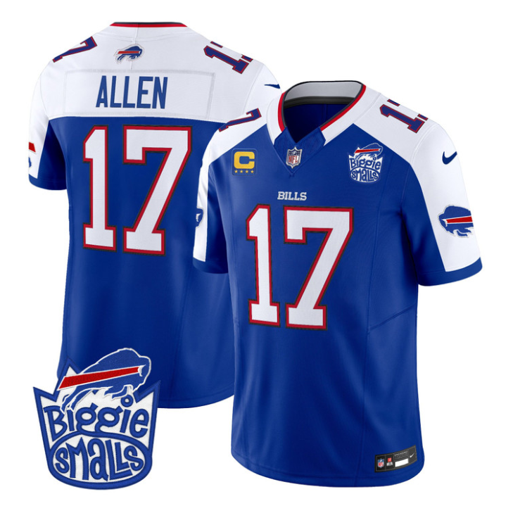 Josh Allen Jersey #17 Biggie Smalls Patch Vapor Limited Stitched