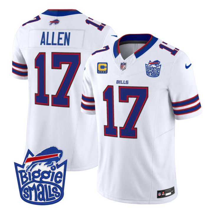 Josh Allen Jersey #17 Biggie Smalls Patch Vapor Limited Stitched