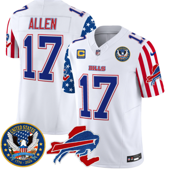 Josh Allen Jersey #17 Bills America 250 Edition Vapor Limited Stitched